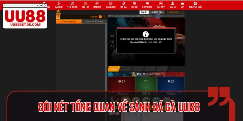 Đá Gà UU88 - Theo Dõi Trận Đấu Kịch Tính, Nhận Tiền Liên Tục 1 Đôi nét tổng quan về sảnh đá gà UU88