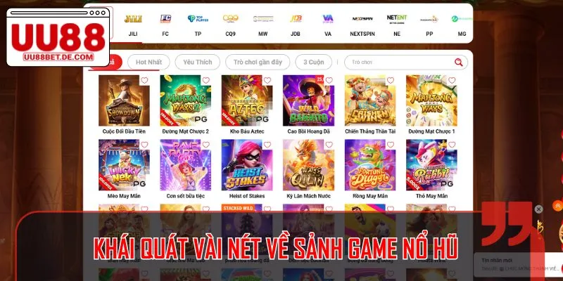 Nổ Hũ UU88 - Thử Vận May, Nhận Thưởng Jackpot Khủng Mỗi Ngày 1 Sảnh Nổ Hũ UU88 từ lâu đã trở thành điểm dừng chân quen thuộc