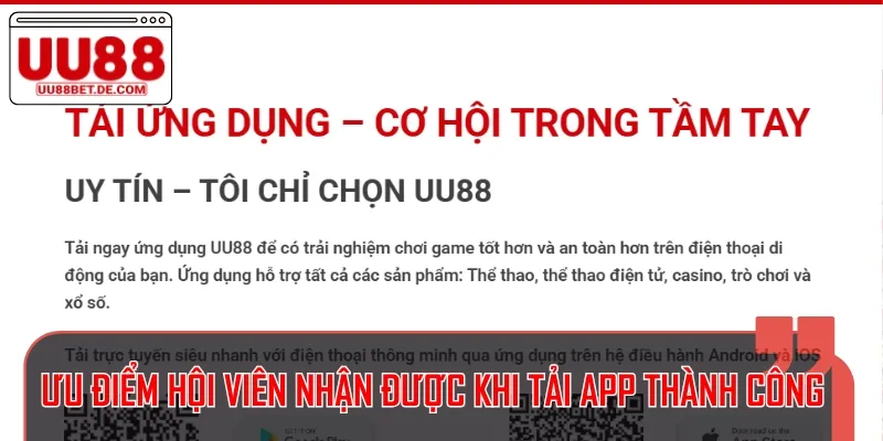 Tải App UU88 – Bước Vào Thế Giới Cá Cược Chuyên Nghiệp 3 Ưu điểm tuyệt vời nhận được khi trải nghiệm cá cược tải app UU88